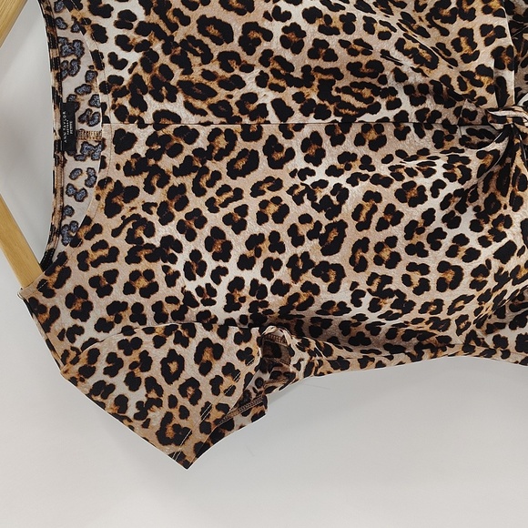 Ann Taylor Petite Leopard Pullover Blouse With Front Tie *Read Below* LP - Picture 2 of 7